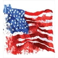 thumbnail image 3 of American Duvet Cover Set, Flag of America Watercolor Splash National Independence Symbol Abstract Art, Decorative 3 Piece Bedding Set with 2 Pillow Shams, King Size, Red Blue White, by Ambesonne, 3 of 3
