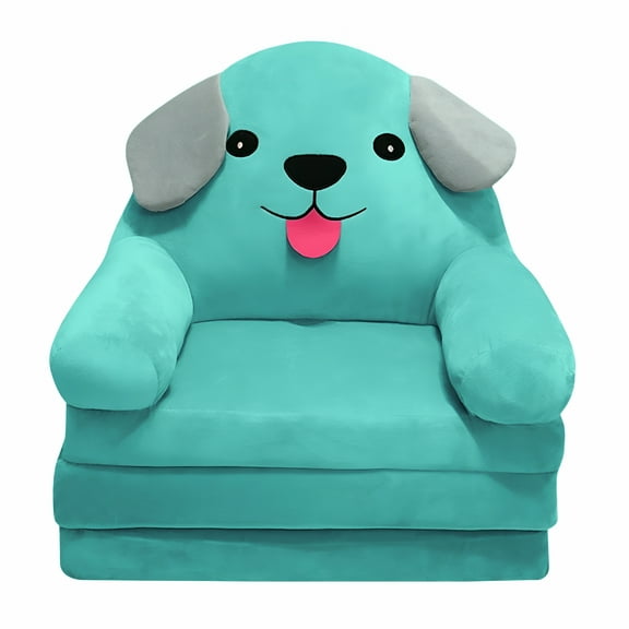 LAMIRO Plush Foldable Kids Sofa Backrest Armchair 2 In 1 Foldable Children Sofa Cute Cartoon Lazy Sofa Children Flip Open Sofa Bed for Living Room Bedroom Without Liner Filler
