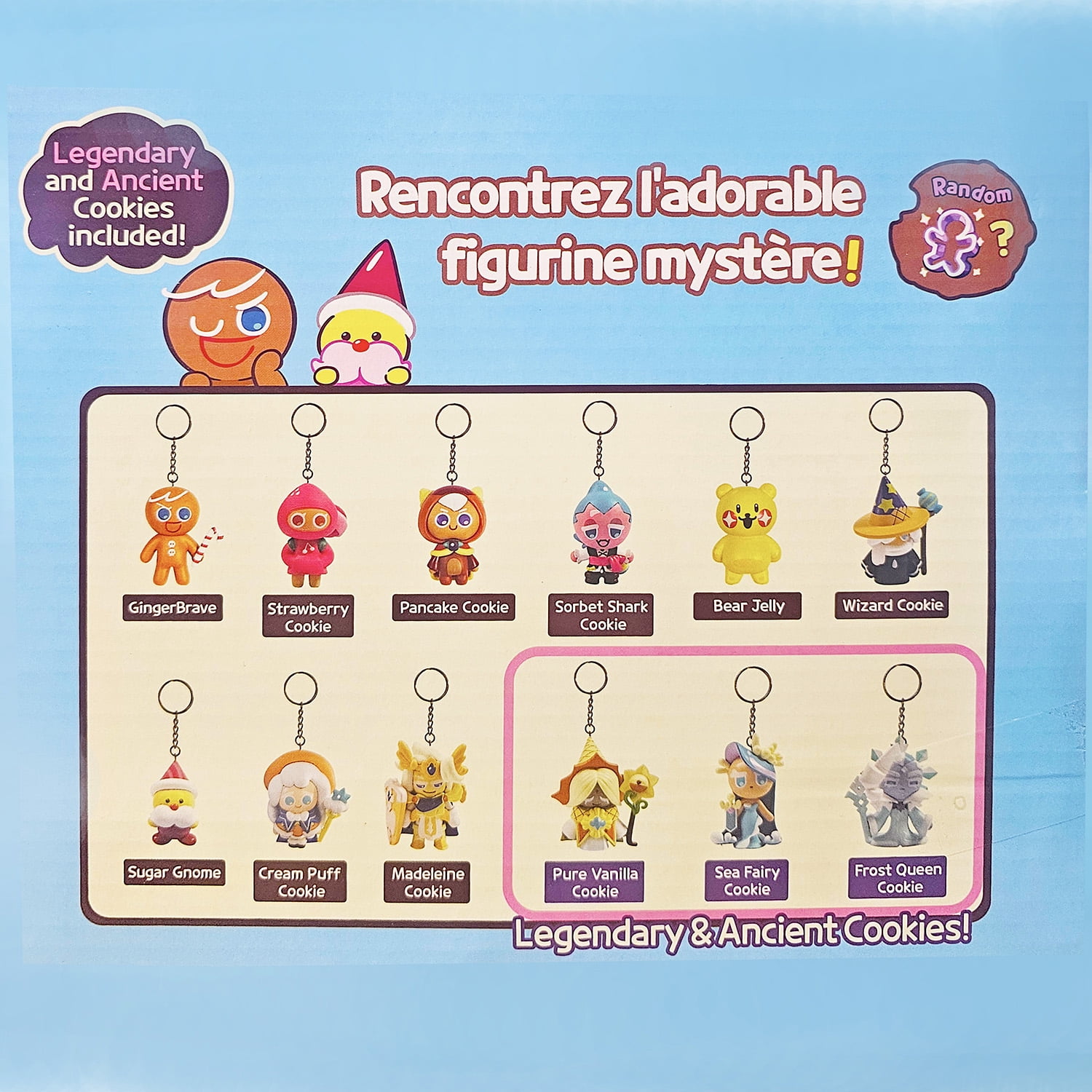 Official Cookie Run Kingdom Mystery Figurine Keychain Blind Bag (3-Pack)