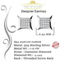 thumbnail image 5 of King of Bling's 0.10ct Diamond 925 Sterling Silver For Women's & Men's White Kite Stud Earrings, 5 of 11