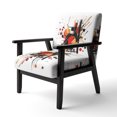 thumbnail image 3 of Designart "Abstract Symphony in Red and Black II" Red Abstract Upholstered Accent Chair - Modern Arm Chair For Bedroom, 3 of 7