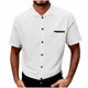thumbnail image 2 of pstuiky camisetas de manga corta para hombre, Camisa informal de manga corta con cuello vuelto y botones estampados en color liso para hombre ropa de hombre xxxl, 2 of 6