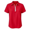 thumbnail image 4 of QGJZVUNL Women'S Short Sleeve Zip Up Tennis Top Casual Summer Business Tops Activewear Athletic Clothing Size 3XL, 4 of 7