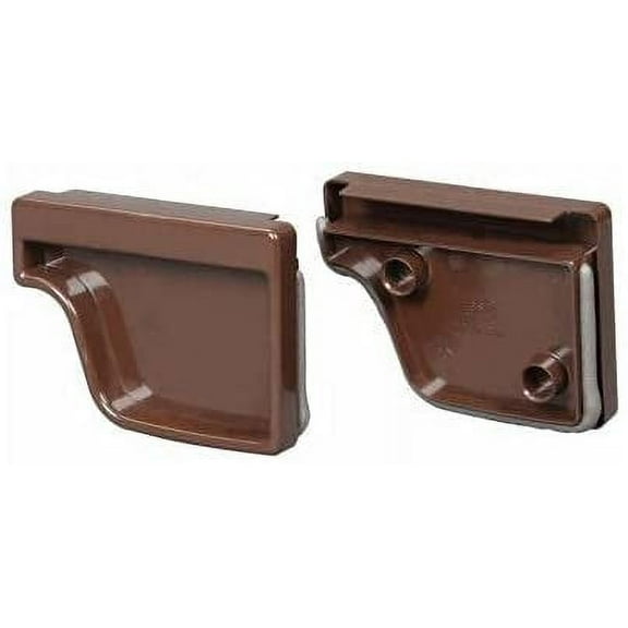 Amerimax 2 in. H x 3.5 in. W x 4.6 in. L Brown Vinyl Traditional Gutter End Cap Set - Case of: 14;