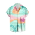 thumbnail image 3 of DDAPJ pyju Men's Hawaiian Shirt Short Sleeve Casual Beach Button Down Shirts Palm Tree Graphic Printed Aloha Party Top Limited Time Sales Green M, 3 of 4