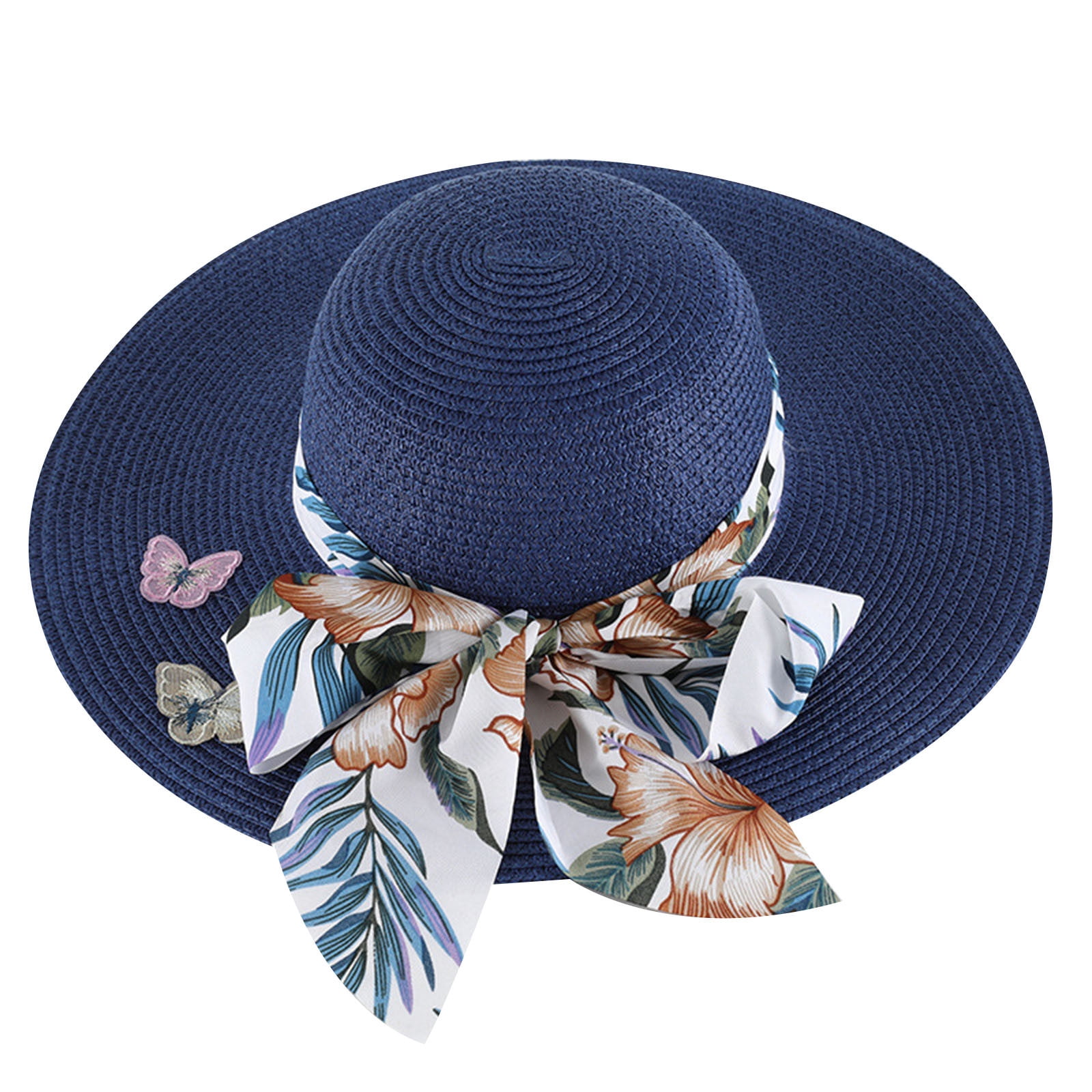 vbnergoie Summer Hats For Women Wide Women Straw Beach Hat Little Girl