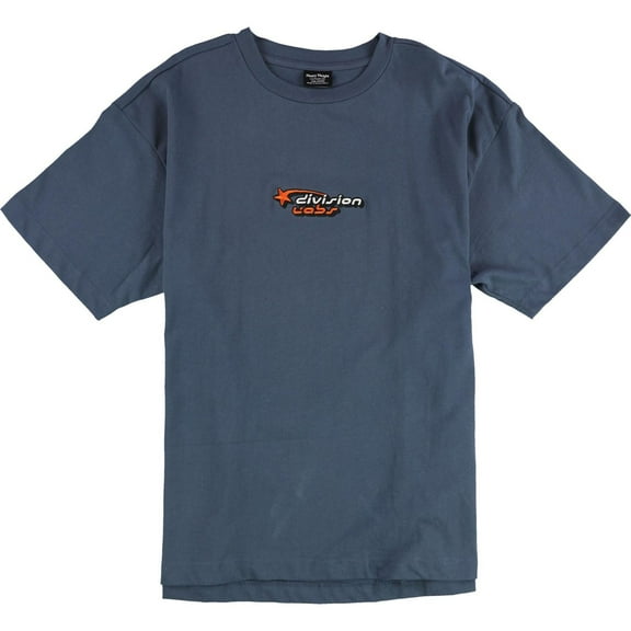 Cotton On Mens Division Labs Embellished T-Shirt, Blue, XX-Large