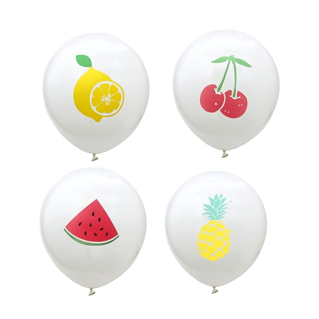 KAKOWELY 40 globos de látex con estampado de frutas: piña, cereza, sandía y limón, para fiestas y reuniones.