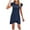 Navy, variant on Busydd Pajamas for Women Ruffle Sleeve Round Neck Nightdress Casual Solid Color Nightgown Comfort Sleepwear
