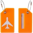 thumbnail image 2 of 12 Pack Silicone Luggage Tags for Baggage, Handbag, School Bag, Suitcase, Instrument Tag (Orange), 2 of 5
