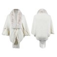 thumbnail image 5 of Elainilye Fashion Women's Fall Winter Scarf Knitted Loose Thickened Shawl Coat Artificial Fur-Collar Scarf Wrap Shawl Scarves,White, 5 of 5