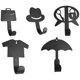 thumbnail image 1 of 5pcs Wall Hanger Wall Storage Hook Wall Coat Bag Tote Hanging Hook Iron Hooks, 1 of 2