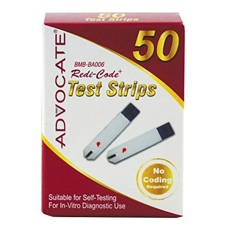 2 Pack Advocate Redi-Code Diabetes Blood Glucose Test Strips 50 Count(100