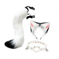 thumbnail image 2 of Orejas y cola larga falsas, regalos divertidos para mujeres y niñas, diadema para cosplay, baile de graduación blanco, 2 of 9
