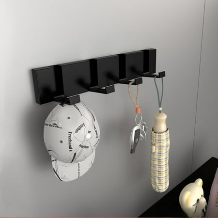 

AUMIY No Punching Clothes Hooks Hide Foldable Wall Hooks Towel Hanger Coat Key Holder Behind The Door Bathroom Kitchen Accessories