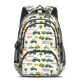 thumbnail image 2 of Tractor and Trailers White Pattern Backpack for School, Cute School Bag with Adjustable Shoulder Straps and Padded Back, 16.9"x12.6"x5.9", 2 of 5