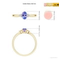 thumbnail image 4 of ANGARA Natural Oval Tanzanite Split Shank Ring with Trio Diamonds in 14K Yellow Gold for Women (Size-6x4mm) | December Birthstone, Anniversary, Jewelry Gift for Women | Natural Tanzanite Ring, 4 of 8