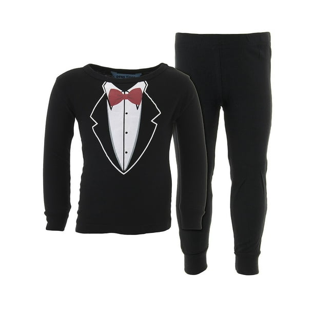 Dead Tired Dead Tired Boys Tuxedo Black Cotton Pajamas