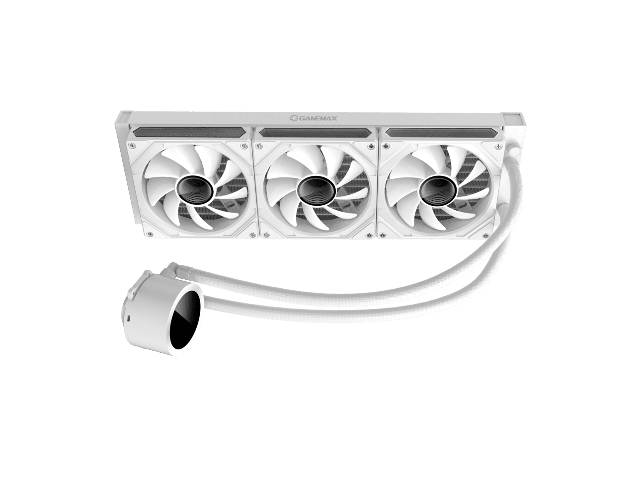 GAMEMAX 360 Digital WH, Liquid CPU Cooler 360mm Addressable ARGB Pump Fans 290W TDP AIO Water Cooler