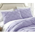 thumbnail image 4 of Chezmoi Collection Berlin Lavender Pinch Pleat Queen Comforter Set, 3-Piece, Soft Pintuck, Lightweight All Season Microfiber Bedding, 4 of 7