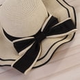 thumbnail image 3 of AYYUFE 3PCs Windproof Sun Hat Spring Summer Wide Brim Bowknot Decor Straw Hat Beach Hat for Daily Wear, 3 of 11