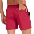 thumbnail image 7 of Men's Classic Quick-Dry Swim Trunks Casual Multi-Pocket Drawstring Elastic Waist Shorts Beach & Sports Shorts,XL,Red, 7 of 7