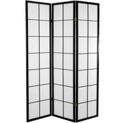 Oriental Furniture 6 ft. Tall Japanese Shoji Room Divider - 3 Panel - Black