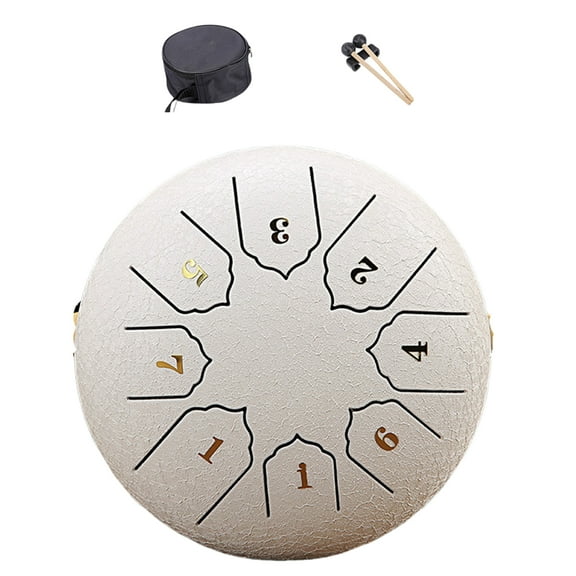 Slit Drum, Steel Tongue Drum, 6 inch 8 Tone, Handpan Drum with Drumsticks, Bag, Percussions Instrument for Yoga