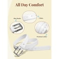 thumbnail image 6 of Timarkment Belts for Men White Leather Belt Silver Buckle Men Belts for Casual Work Classic Design, 6 of 7