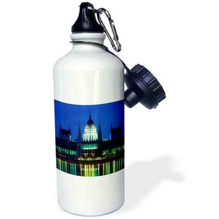 Hungarian Water - 3dRose Budapest Hungary At Nite, Sports Water Bottle, 21oz