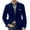 Blue, variant on Men's Corduroy Blazer Two Button Notched Lapel Casual Suit Jacket with Patch Pockets and Printed Chest Detail Light Brown M