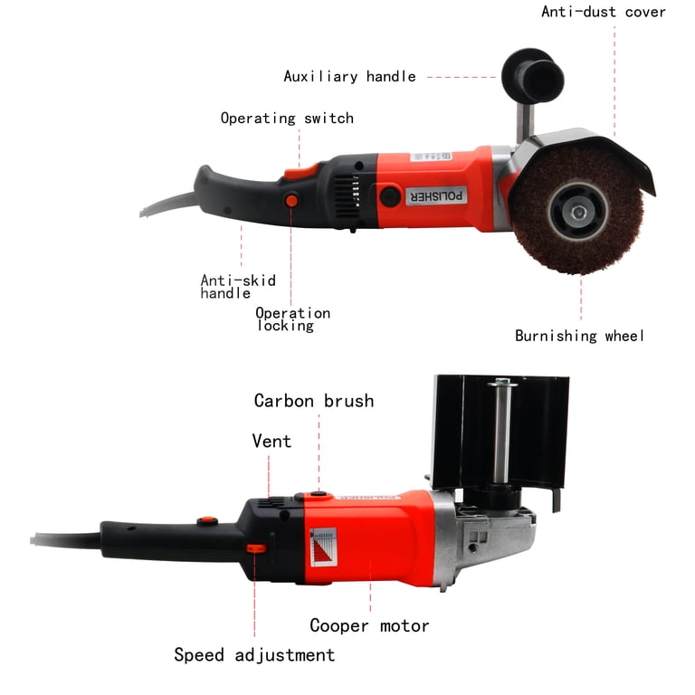 2-in-1 Cordless Polisher & Angle Grinder – 21V Brushless, 0-7500 RPM, 4.0Ah Battery Included – For Metal, Wood, Plastic