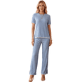 thumbnail image 1 of Conjunto 2 Piezas Casual Chic para Mujer, Blusa de Manga Corta y Pantalón Cómodo, Estilo Elegante y Sofisticado para Mujer, 1 of 5