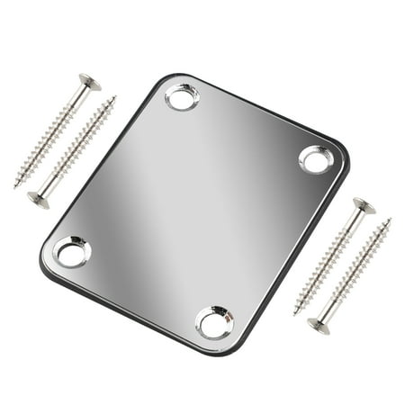 Bass Guitar Silver Sparkle - Fender F Neck Plate Chrome Bass Fender Guitar Bolt Neck, Silver