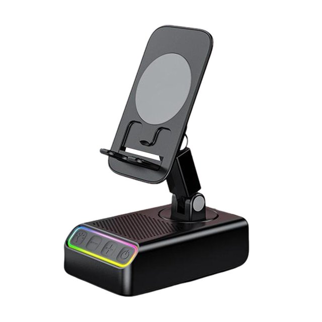 Support de Cellulaire Réglable avec Haut-Parleur Bluetooth Audio à Induction Haut-Parleur Pliable T4O4 Bluetooth