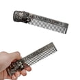 thumbnail image 2 of MasteelfCA 1pc Stainless Steel Beard Comb Hair Styling Comb Goatee Style Design for Men, 2 of 7