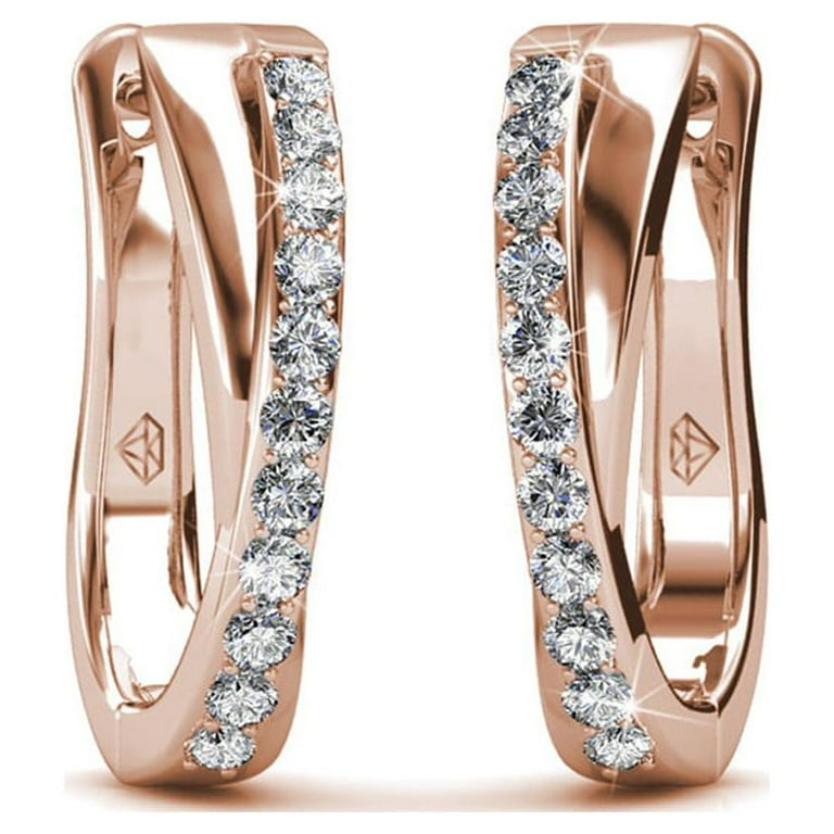 Cate Chloe Amaya 18k Rose Gold Plated 16mm Hoop Earrings with