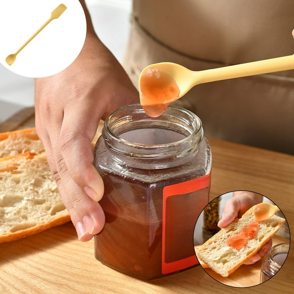WKWeiS Silica Gel Double Headed Jams Scraper Kitchen Silica Gel Scraper Cheese Cheese Jams Spatula Household Double-Headed Stirring Stick Spoon Clearance Deals