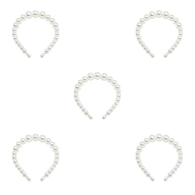 Minnieouse Exquisita perla Diadema Ajustable Resistente al desgaste Universal Chic Accesorios para el peinado del cabello Regalos para el día de San 22 mm, 3 perlas grandes 5piezas Minnieouse CBP232404