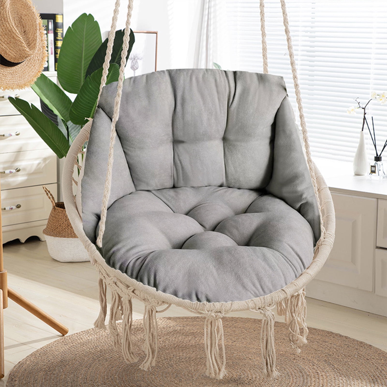LEHOZIHEQ Swing Egg Chair Cushion, Outdoor Indoor Hanging Chair Cushion, Thickened Hanging Basket Seat Cushion, for Balcony Porch Garden