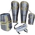 thumbnail image 2 of THOR INSTRUMENTS Medieval Crusader Halloween Templar Knight Helmet W/Arm Guards and Leg Guards Set Rustic Vintage Home Decor Gifts, 2 of 3