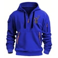 thumbnail image 1 of Styesk Sweatshirts for Men Men's Spring And Fall Printed Hooded Sweatshirt Zipper Multi-Pocket Pullover Sweatshirt, 1 of 2