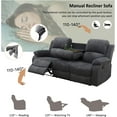 thumbnail image 3 of Living Room Furniture Set Recliner Sofa Set Loveseat Chair Furniture Sofa Set Grey Corduroy for Living Room/Rv/House/Theater Seating, 3 of 5