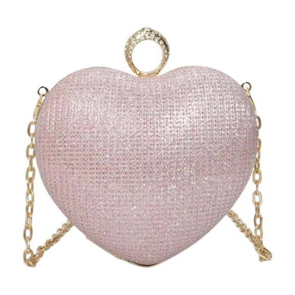 Fareti Womens Heart Clutch Bag Vintage Shoulder Handbag Ladies Elegant Purse for Wedding Evening, 5.11*4.33 in