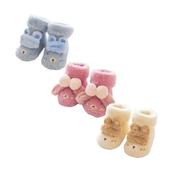 XEGLSBU 3 pack Girls Socks 6-8 Years Old Crew Socks Floor Socks Winter Socks Cartoon Thin Warm Autumn Cartoon Fashion Girls Socks White Ankle Size M