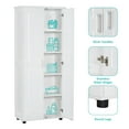 thumbnail image 3 of Gzxs 71.25"H Tall Wardrobe, 2-Door Freestanding Storage Cabinet with Adjustable Shelves, 5-Tier Pantry Cupboard for Kitchen Dining Room Bathroom Bedroom, White, 3 of 8