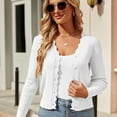 thumbnail image 3 of ROZYARD Women's Cardigan Sweater Button Down Long Sleeve Oversized Knit Cardigan Coat, 3 of 15