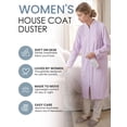 thumbnail image 2 of Casual Nights Women's Jacquard Fleece Zip Front Robe, Long Housecoat with Pockets, Mid-Calf Duster, Terry Poly Lounge Robe, Purple XX-Large, 2 of 5