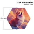 thumbnail image 2 of Yiaed Sunset Cloud Corgi Print Leather Coasters for Drinks - Cup Coasters Coffee Table Kitchen Table Bar, Home & Office Gifts Handmade Drink Coasters-Hexagon, 2 of 6