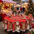 thumbnail image 5 of Christmas Round Tablecloth,Festive Xmas Table Cover,Decorative Round Cloth for Holiday Dining Party Kitchen Home Decor,59.8"(H), 5 of 6